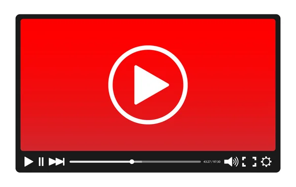 Видео плеер с красным — стоковый вектор