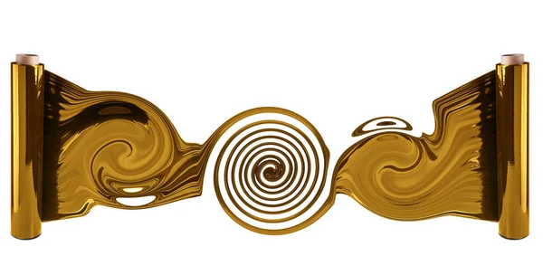 Рулоны Золотой стретч-пленка — стоковое фото